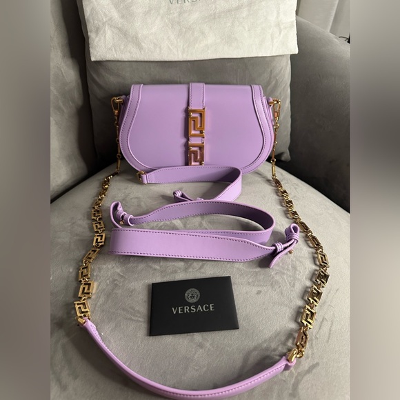 NWT Versace Greca Goddess Shoulder Bag in Baby Violet - Picture 3 of 12